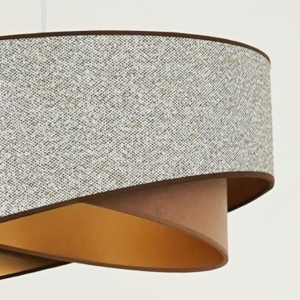 Brilagi - Candeeiro suspenso LED LYRA 1xE27/15W/230V cinzento/creme/dourado