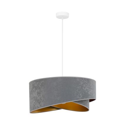 Brilagi - Candeeiro suspenso LED LYRA 1xE27/15W/230V cinzento/dourado