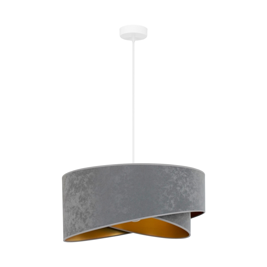 Brilagi - Candeeiro suspenso LED LYRA 1xE27/15W/230V cinzento/dourado