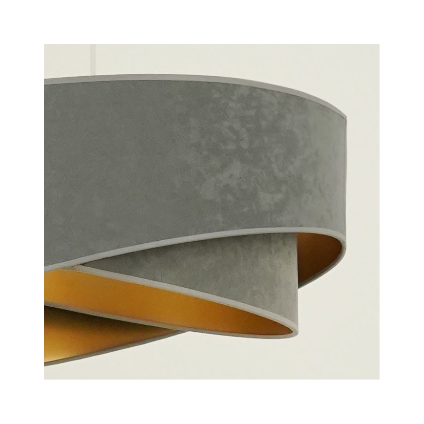 Brilagi - Candeeiro suspenso LED LYRA 1xE27/15W/230V cinzento/dourado