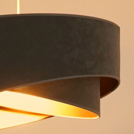 Brilagi - Candeeiro suspenso LED LYRA 1xE27/15W/230V cinzento/dourado