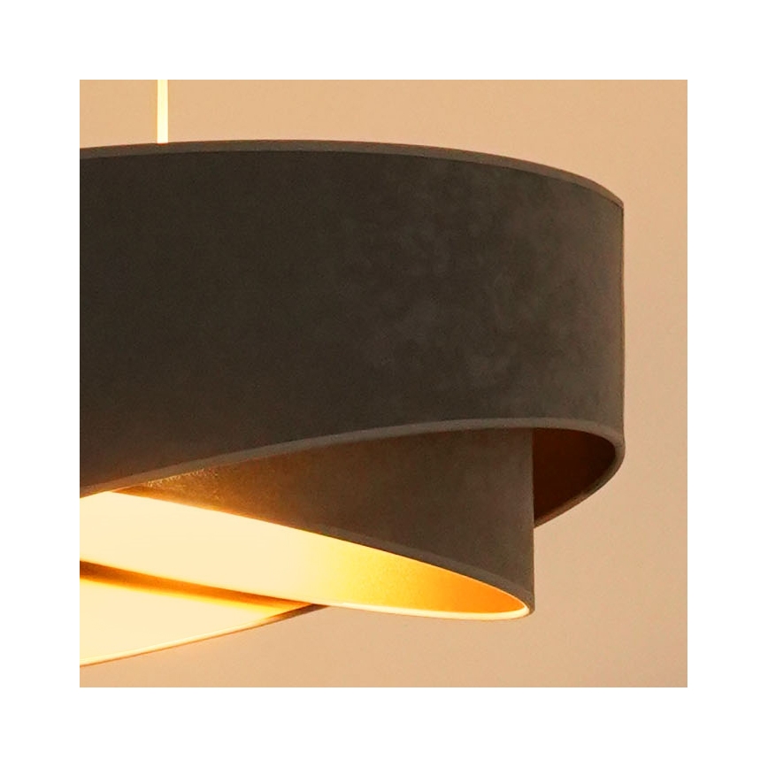 Brilagi - Candeeiro suspenso LED LYRA 1xE27/15W/230V cinzento/dourado