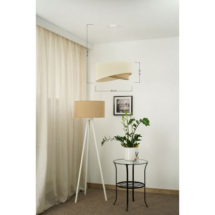 Brilagi - Candeeiro suspenso LED LYRA 1xE27/15W/230V creme/bege