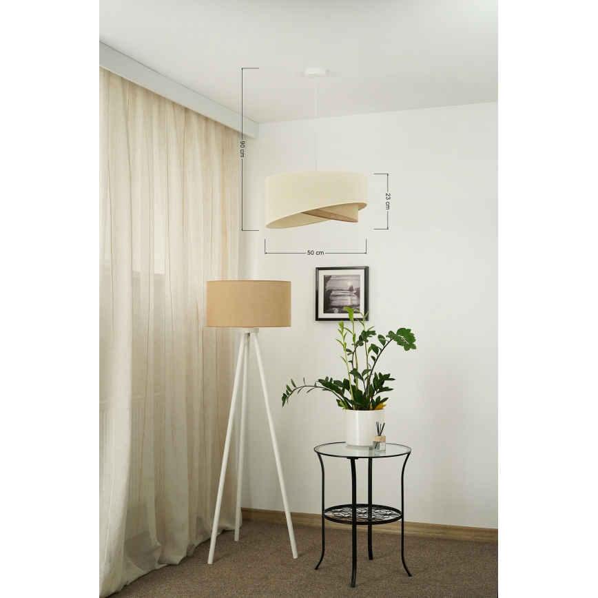 Brilagi - Candeeiro suspenso LED LYRA 1xE27/15W/230V creme/bege