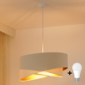 Brilagi - Candeeiro suspenso LED LYRA 1xE27/15W/230V creme/branco