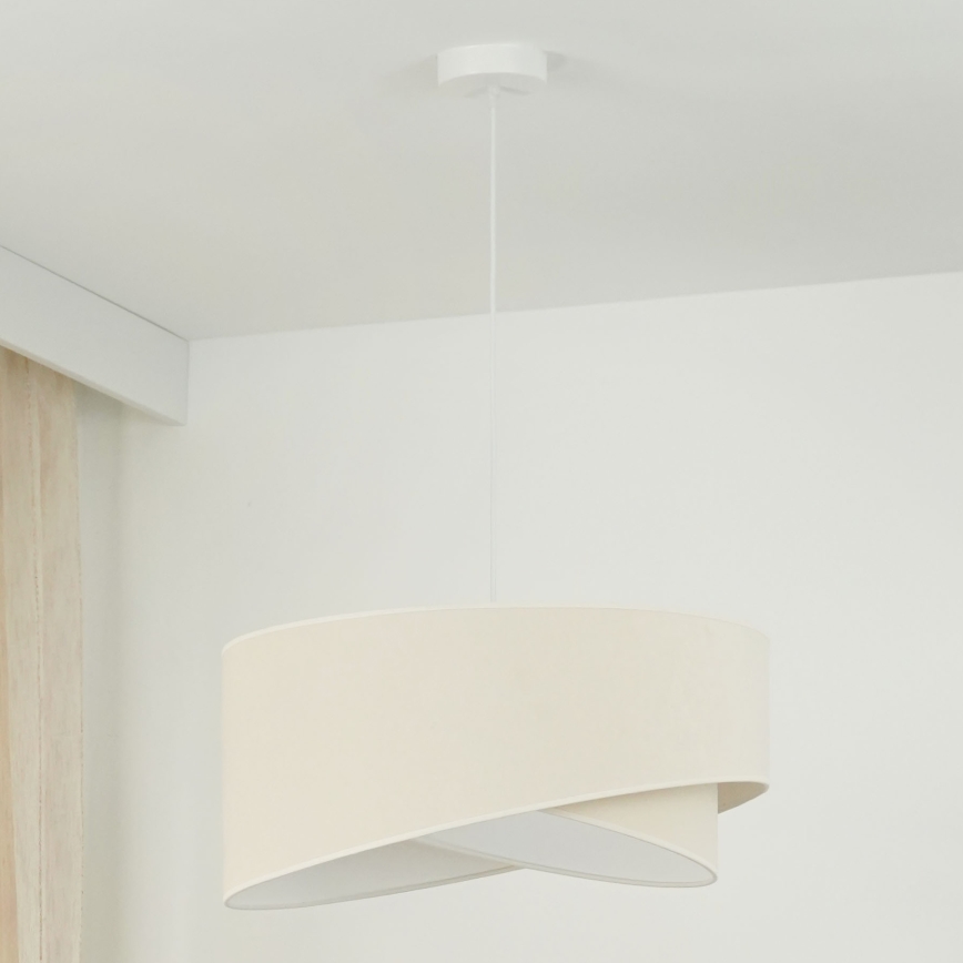 Brilagi - Candeeiro suspenso LED LYRA 1xE27/15W/230V creme/branco
