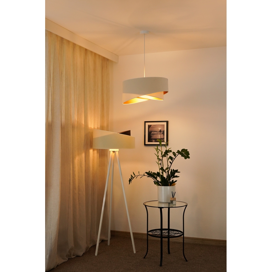 Brilagi - Candeeiro suspenso LED LYRA 1xE27/15W/230V creme/branco