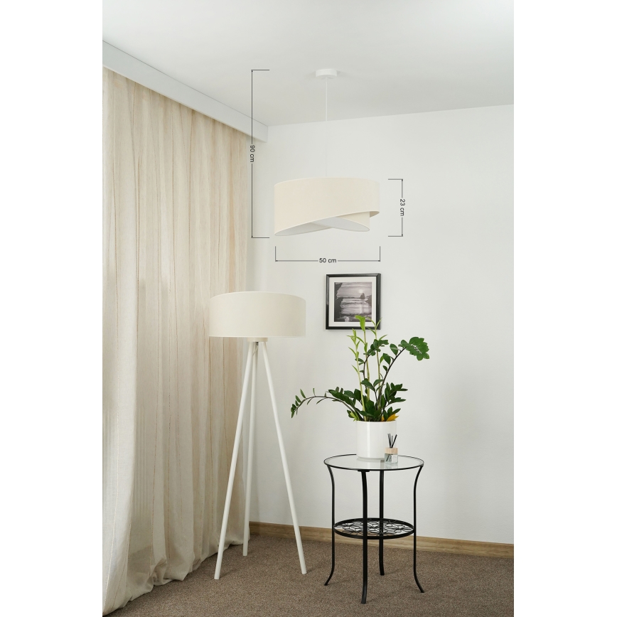 Brilagi - Candeeiro suspenso LED LYRA 1xE27/15W/230V creme/branco