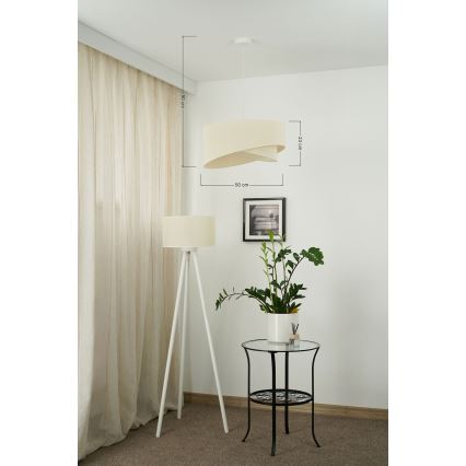 Brilagi - Candeeiro suspenso LED LYRA 1xE27/15W/230V creme