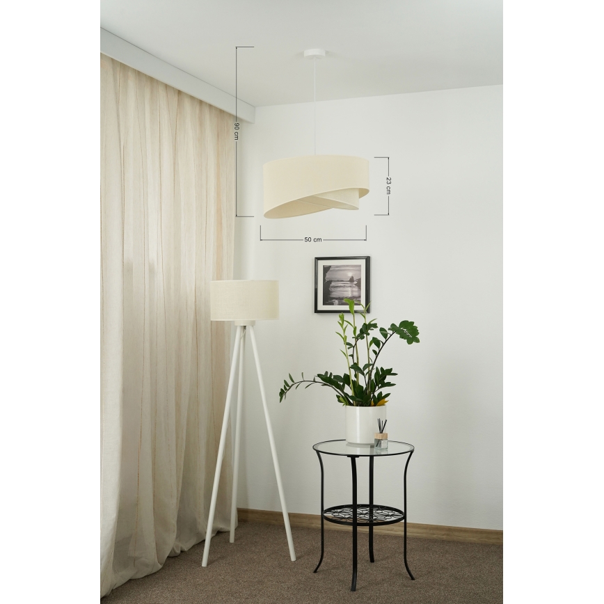 Brilagi - Candeeiro suspenso LED LYRA 1xE27/15W/230V creme