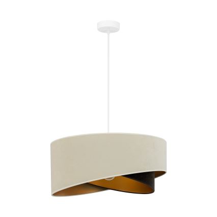 Brilagi - Candeeiro suspenso LED LYRA 1xE27/15W/230V creme/preto/dourado