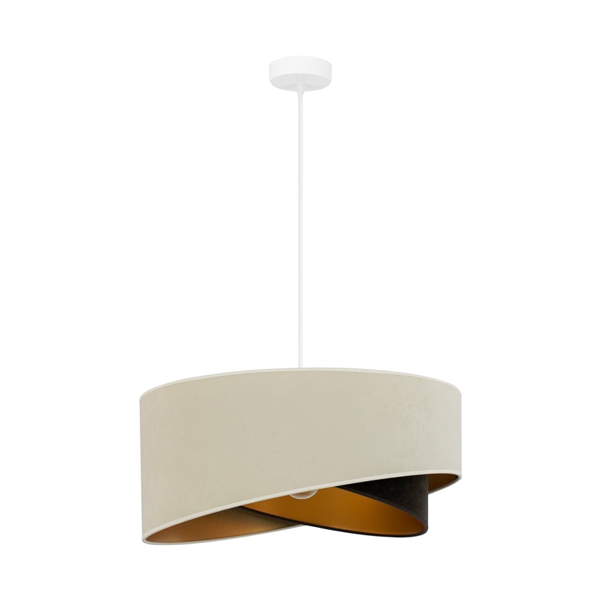 Brilagi - Candeeiro suspenso LED LYRA 1xE27/15W/230V creme/preto/dourado