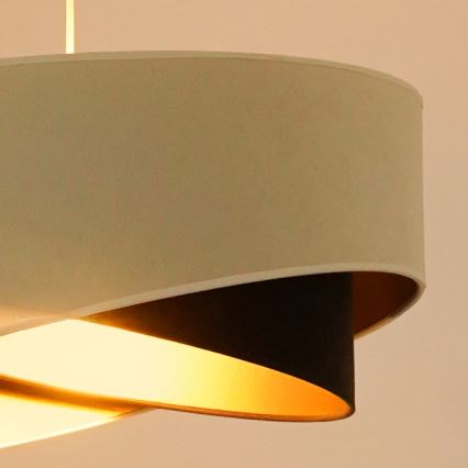 Brilagi - Candeeiro suspenso LED LYRA 1xE27/15W/230V creme/preto/dourado