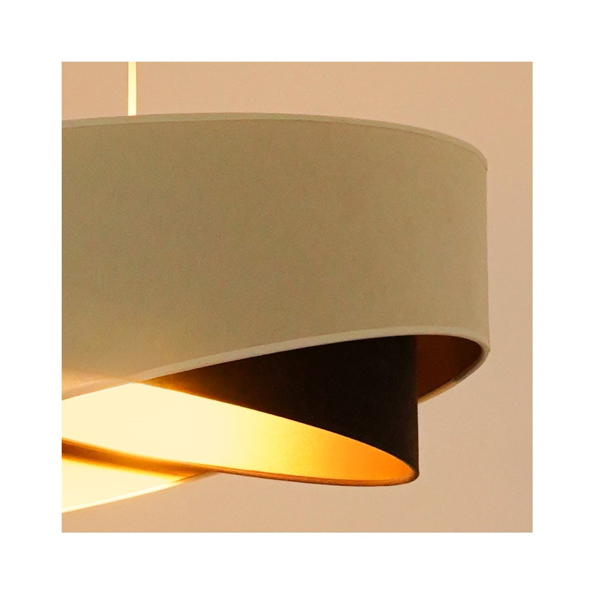 Brilagi - Candeeiro suspenso LED LYRA 1xE27/15W/230V creme/preto/dourado