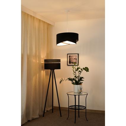 Brilagi - Candeeiro suspenso LED LYRA 1xE27/15W/230V preto/branco