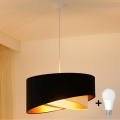 Brilagi - Candeeiro suspenso LED LYRA 1xE27/15W/230V preto/creme/dourado