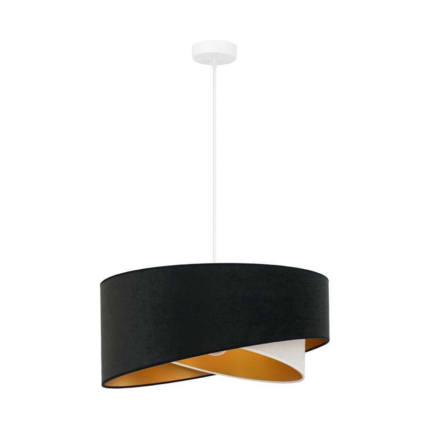 Brilagi - Candeeiro suspenso LED LYRA 1xE27/15W/230V preto/creme/dourado
