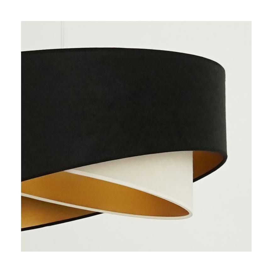 Brilagi - Candeeiro suspenso LED LYRA 1xE27/15W/230V preto/creme/dourado