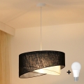 Brilagi - Candeeiro suspenso LED LYRA 1xE27/15W/230V preto/creme