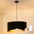 Brilagi - Candeeiro suspenso LED LYRA 1xE27/15W/230V preto/dourado