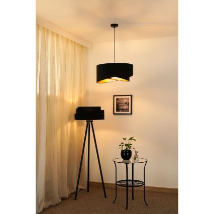 Brilagi - Candeeiro suspenso LED LYRA 1xE27/15W/230V preto/dourado