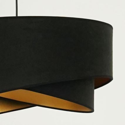 Brilagi - Candeeiro suspenso LED LYRA 1xE27/15W/230V preto/dourado