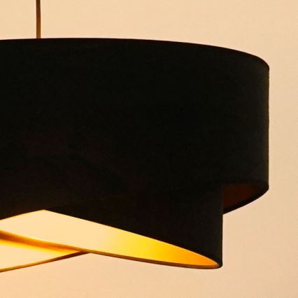 Brilagi - Candeeiro suspenso LED LYRA 1xE27/15W/230V preto/dourado