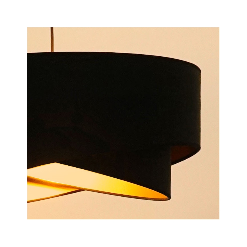 Brilagi - Candeeiro suspenso LED LYRA 1xE27/15W/230V preto/dourado