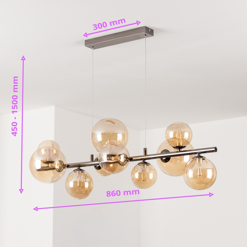 Brilagi - Candeeiro suspenso LED MILLA 10xG9/3W/230V cromado brilhante/dourado