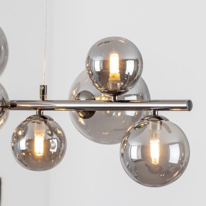 Brilagi - Candeeiro suspenso LED MILLA 10xG9/3W/230V cromado brilhante/fumado