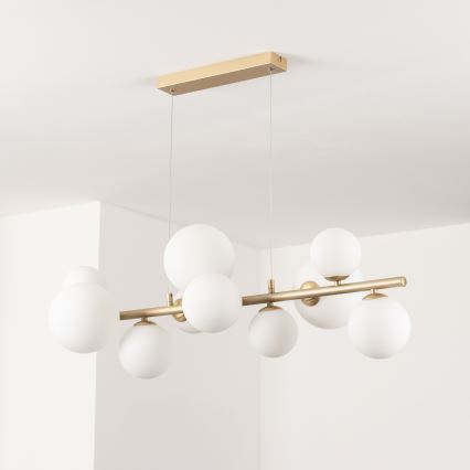 Brilagi - Candeeiro suspenso LED MILLA 10xG9/3W/230V dourado/branco