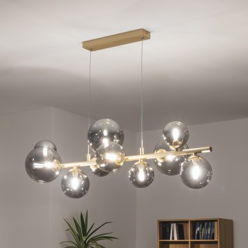 Brilagi - Candeeiro suspenso LED MILLA 10xG9/3W/230V dourado/fumado