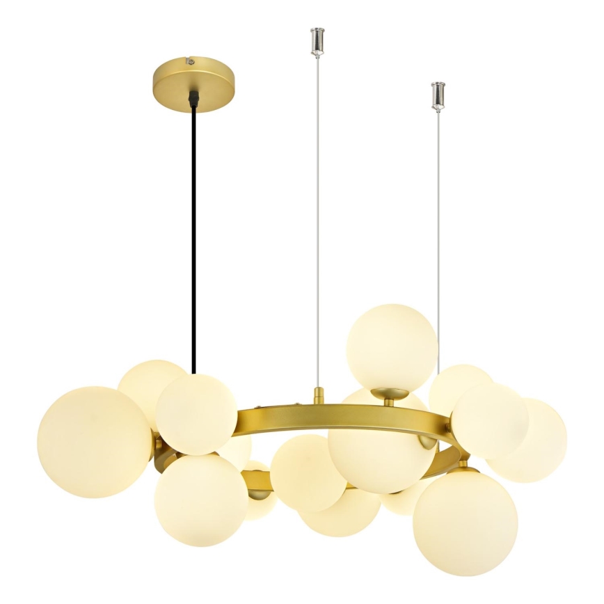 Brilagi - Candeeiro suspenso LED MILLA 15xG9/3W/230V dourado/branco