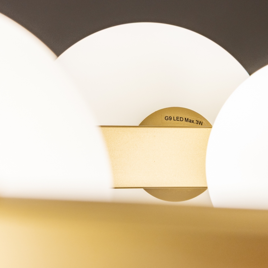 Brilagi - Candeeiro suspenso LED MILLA 15xG9/3W/230V dourado/branco