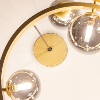 Brilagi - Candeeiro suspenso LED MILLA 15xG9/3W/230V dourado/fumado