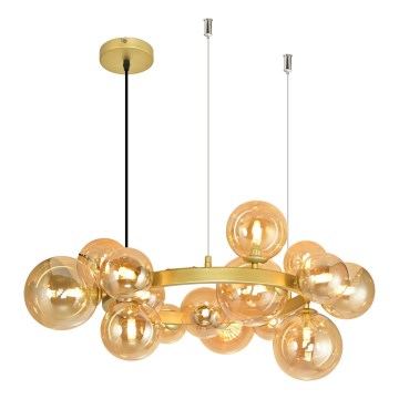 Brilagi - Candeeiro suspenso LED MILLA 15xG9/3W/230V dourado