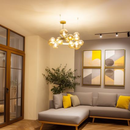 Brilagi - Candeeiro suspenso LED MILLA 15xG9/3W/230V dourado