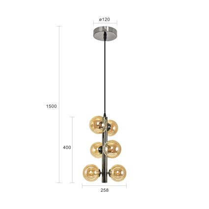 Brilagi - Candeeiro suspenso LED MILLA 6xG9/3W/230V cromado brilhante/dourado