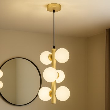 Brilagi - Candeeiro suspenso LED MILLA 6xG9/3W/230V dourado/branco