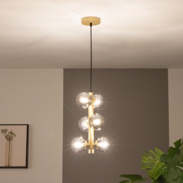 Brilagi - Candeeiro suspenso LED MILLA 6xG9/3W/230V dourado/fumado