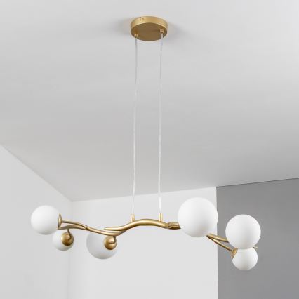 Brilagi - Candeeiro suspenso LED MISTEL 6xG9/3W/230V dourado/branco
