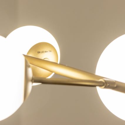 Brilagi - Candeeiro suspenso LED MISTEL 6xG9/3W/230V dourado/branco