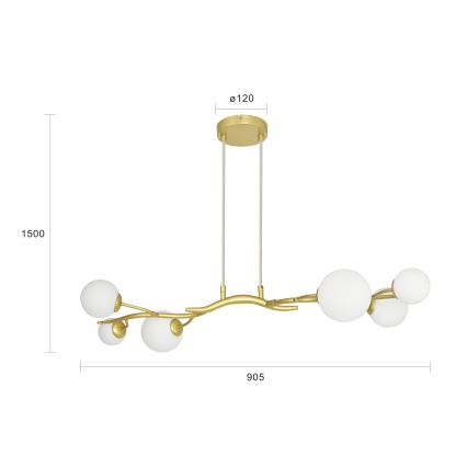 Brilagi - Candeeiro suspenso LED MISTEL 6xG9/3W/230V dourado/branco