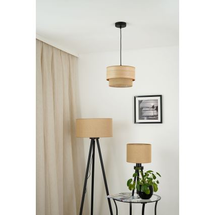 Brilagi - Candeeiro suspenso em cabo MONTANA BOHO 1xE27/15W/230V diâmetro 25 cm castanho/preto
