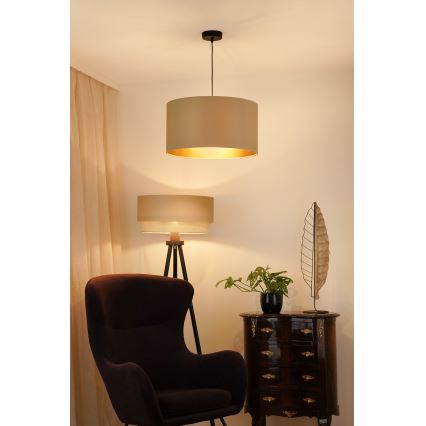 Brilagi - Candeeiro de teto suspenso OREGON ROLLER VEGE 1xE27/15W/230V diâmetro 45 cm bege