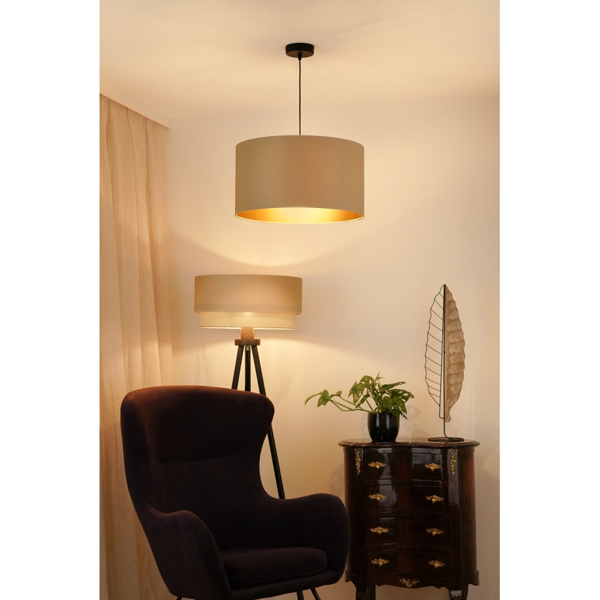 Brilagi - Candeeiro de teto suspenso OREGON ROLLER VEGE 1xE27/15W/230V diâmetro 45 cm bege