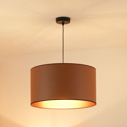 Brilagi - Candeeiro de teto suspenso OREGON ROLLER VEGE 1xE27/15W/230V diâmetro 45 cm castanho