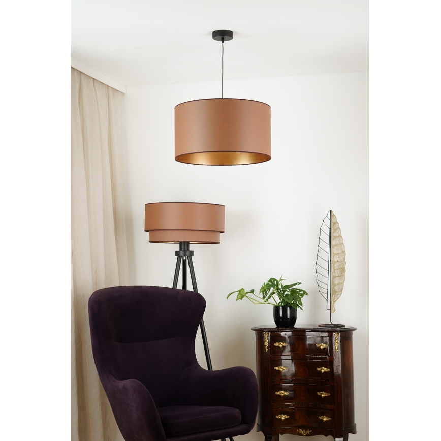 Brilagi - Candeeiro de teto suspenso OREGON ROLLER VEGE 1xE27/15W/230V diâmetro 45 cm castanho