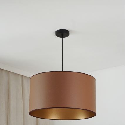 Brilagi - Candeeiro de teto suspenso OREGON ROLLER VEGE 1xE27/15W/230V diâmetro 45 cm castanho