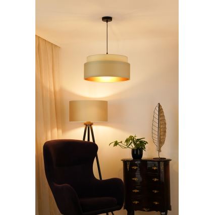 Brilagi - Candeeiro suspenso em cabo OREGON VEGE 1xE27/15W/230V diâmetro 45 cm bege